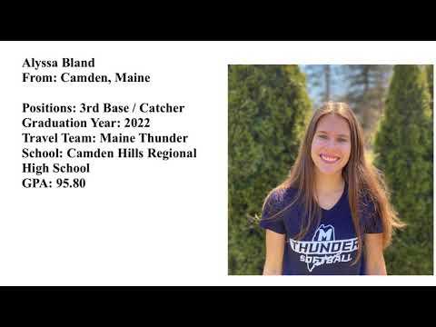 Video of 2022 Alyssa Bland, 3rd Base/Catcher