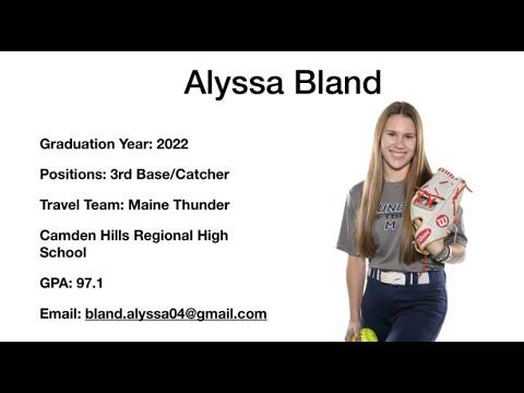 Video of Alyssa Bland 2022
