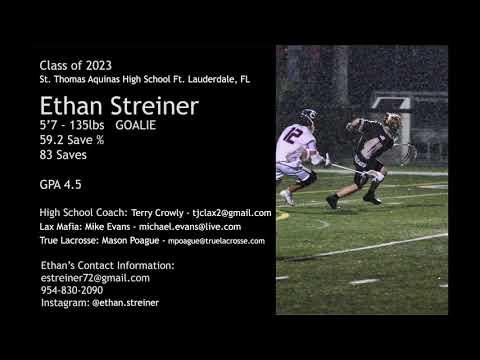 Video of Ethan Streiner Goalie 2023 High School Varsity Highlights 2019-2020