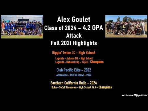 Video of Alex Goulet, Class of 2024, Fall 2021 Highlights