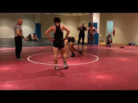 Video of 0:16 / 6:32 Connor McCullin (Black Singlet, Green Ankle Band) - Third Match, Turks Head Scrimmage - Sept 2023 