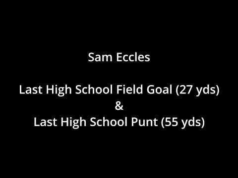 Video of Sam Eccles Last High School Game (11/4/22) Final Field Goal and Final Punt