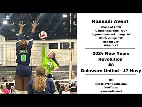 Video of Kassadi Avent (Class of 2025) - RS #8 - 2024 New Years Revolution, Delaware United 17 Navy
