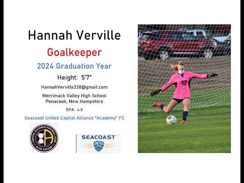 Video of Hannah Verville - Goalkeeper 2024 - May-June