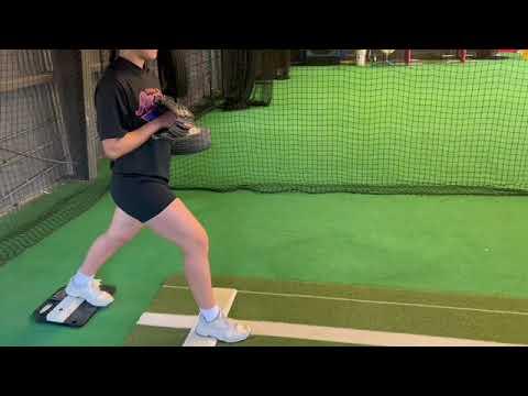 Video of Working on exploding off the mound and hinge load!