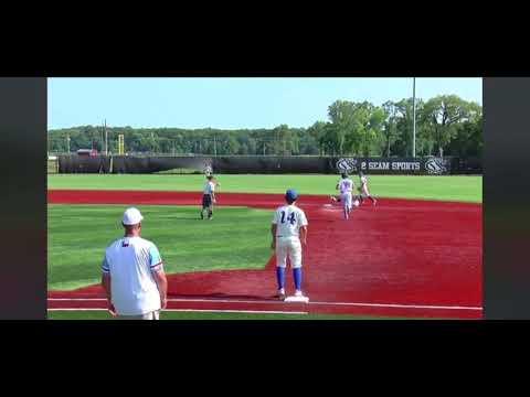 Video of shortstop diving play tagging bag for 3rd out