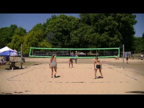 Video of Catherine Johnson: Black Shorts, White Top. North Pacific Beach Volleyball Association (NPBVA) Tournament, Delta Park, Portland, OR 7-23-2016, 18 Division, 1st Place Champions.