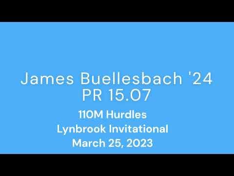 Video of Lynbrook Invitational 110m hurdles March 2023