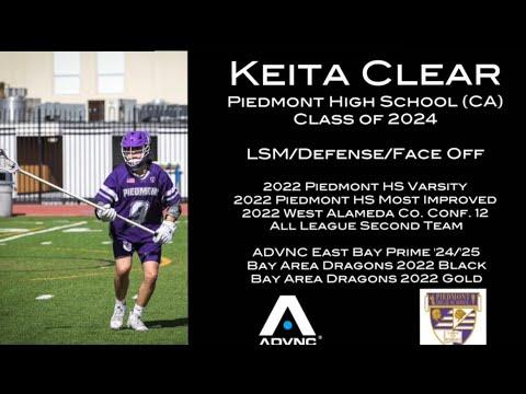 Video of Keita Clear Summer of 2022 lacrosse highlights
