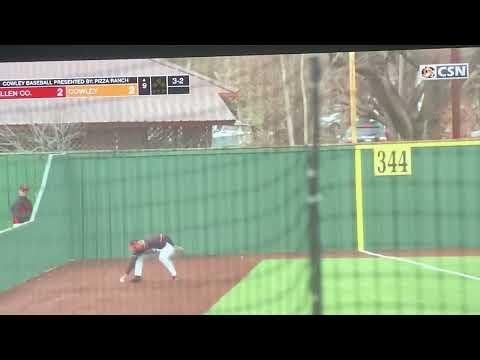 Video of Lead off double vs. Cowley