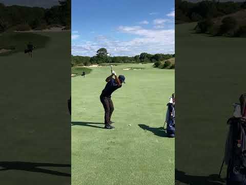 Video of  The Metro Cup. August. 2023. The Bridge at Bridge hampton long island. Hole #10 Par 5. 189 yards. 9 iron. Left to right wind.