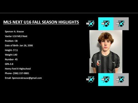 Video of Spencer Krause U16-Vardar 2021 MLSNEXT Fall Highlights