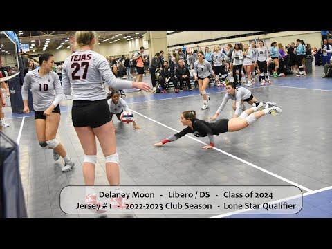 Video of Delaney Moon #1, Libero, Lone Star Volleyball Highlights Part 1