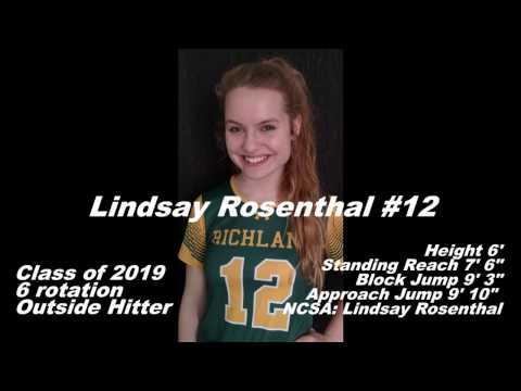 Video of Lindsay Rosenthal #12 Class of 2019, 6" OH 6 Rotation - RHS 2016 Varsity Volleyball Season