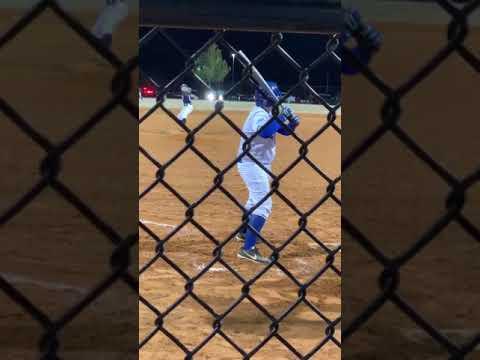 Video of Weston driving the ball off the left field fence.