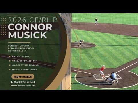 Video of Connor Musick (2026 CF/RHP) *FALL BASEBALL HIGHLIGHTS* / Honaker, Virginia