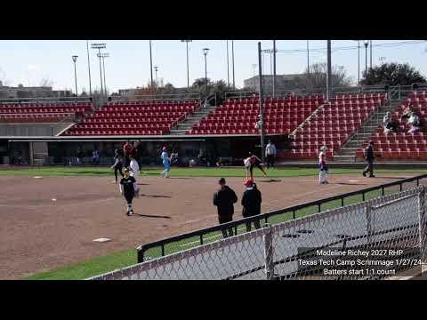 Video of Madeline Richey 2027 RHP Texas Tech Prospect Camp 1/27/2024