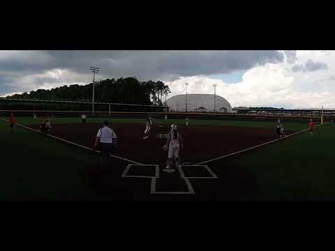 Video of Score on ball hit to pitcher