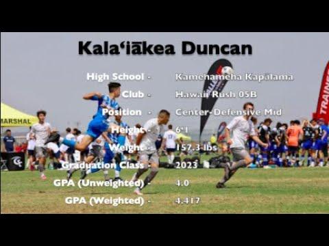 Video of Kalaʻiākea Duncan Soccer Highlight Film