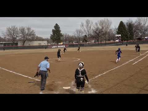 Video of Mya Boos first 2 HS games, hitting/fielding  2023