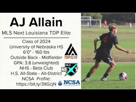 Video of MLS Next...AJ Allain... '23-'24 Highlights