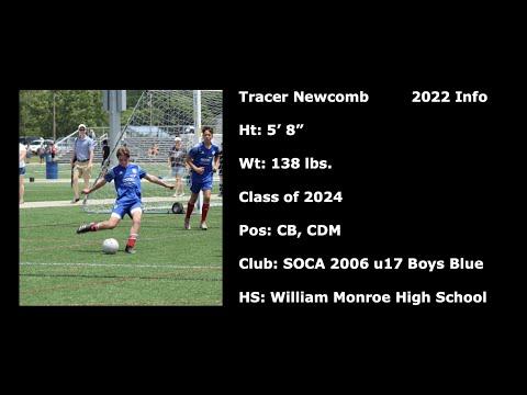 Video of Tracer Newcomb SOCA 2006 u16 Boys Blue Spring 2022 Tournament Highlight Video
