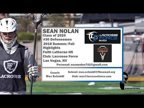 Video of 2018 Sean Nolan Summer & Winter Lacrosse Highlights
