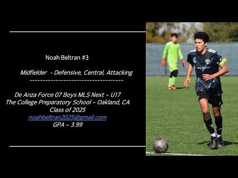 Video of Noah Beltran '25 Summer/Early Fall 2023 Highlights / De Anza Force 07 Boys MLS Next