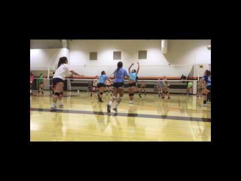 Video of Serve recieve and defense. White Tshirt middle back 