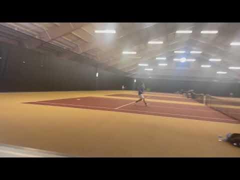 Video of Spencer Pompian 100 mph serve + tournament play Nov 23
