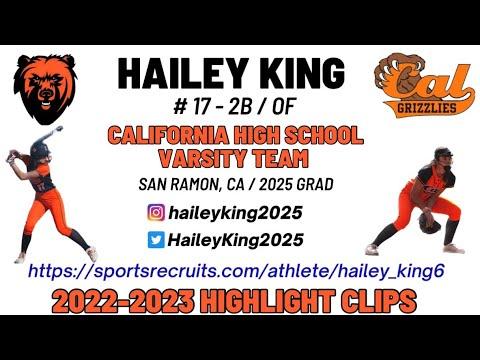 Video of Hailey King 2022-23 California H.S. Varsity Softball (CIF-NCS D1 Playoff & Championship Highlight Reel)