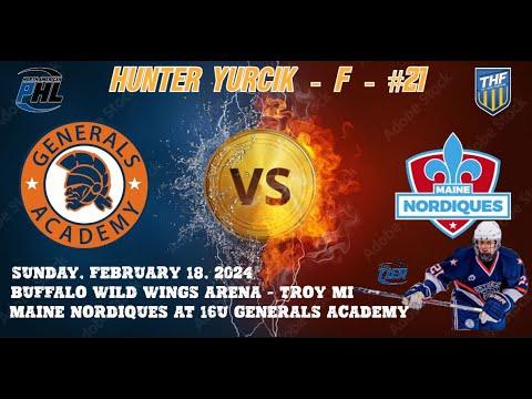 Video of Hunter Yurcik 21 Northeast Generals VS Maine Nordiques 16 Feb 2024 - Video has NO sound