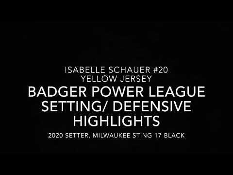 Video of Isabelle Schauer (#20) Badger Power League Setting/ Defensive Highlights