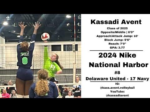 Video of Kassadi Avent (C/O 2025) Nike National Harbor Highlights 2024 #8 RS - Delaware United 17 Navy