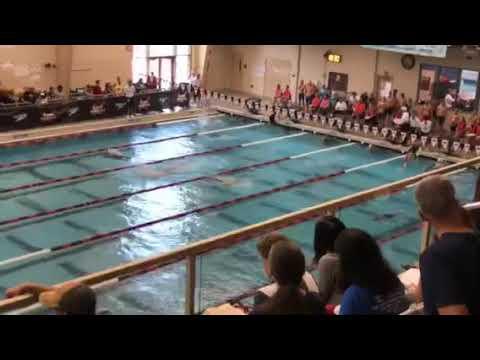 Video of Taylor (lane 4) swimming 50fly in 200 medley relay