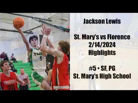 Video of Jackson Lewis - St. Mary's vs Florence 2/14/24 Highlights