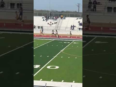 Video of 300m hurdle pr 45.00 Lane 3 black uniform