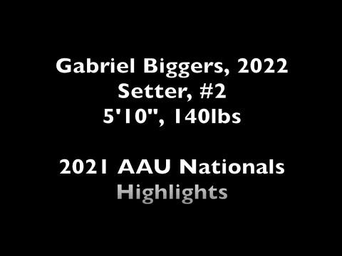 Video of Gabriel Biggers (#2, 5'10", Setter) Highlights 2021 AAU Nationals