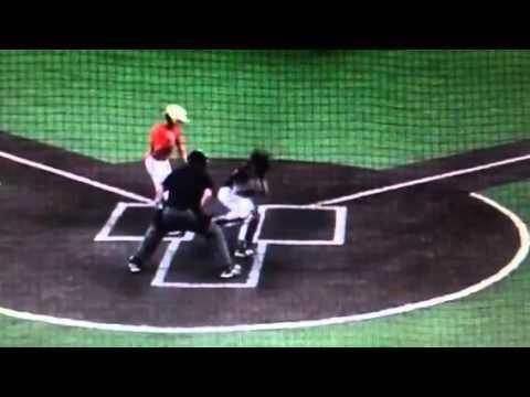 Video of Great recovery to toss out a base runner at 2B