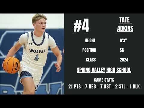 Video of Tate Adkins highlight vs TVC