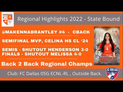 Video of M Brantley '22 Regional Semifinal & Finals Championship Highlights, #4 Center Back, Shutout Both Opponents on our way to CHS 1st State Championship