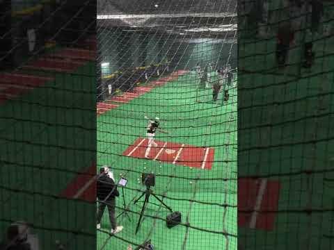 Video of Will Perkowski 2023 1B/RHP, 99 exit velo at PBR 2/25/21