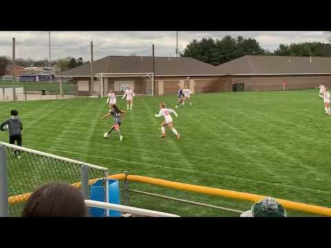 Video of Sophia on defense brings ball up vs Portage Northern 4-25-22