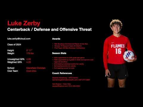 Video of Luke Zerby Junior Year Varsity Clips