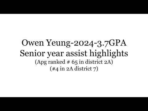 Video of Owen Yeung senior year assist highlights