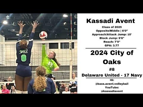 Video of Kassadi Avent (C/O 2025) City of Oaks Highlights 2024 #8 RS - Delaware United 17 Navy