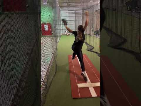 Video of Maddi pitching practice location fast ball high and away