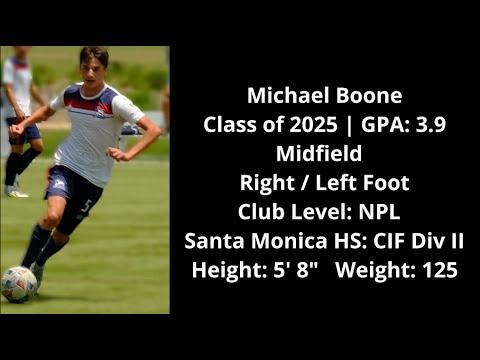 Video of Michael Boone Midfield Class 2025 Winter 2023 Highlights