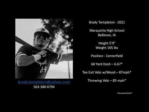 Video of Brady Templeton 2021 Baseball Highlights and Skills Video