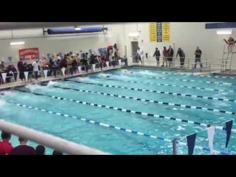 Video of 50 Free; 1st place
